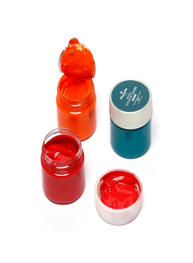 Flash Gouache Paint Set | 12 Colors | 25 Ml, 0.8 Fl Oz Each | Matt Finish | Rich Pigments Vibrant Non Toxic Paints For Professional Artists Hobby Painters & Kids (Set Of 12 Colours), Multi - Image 5